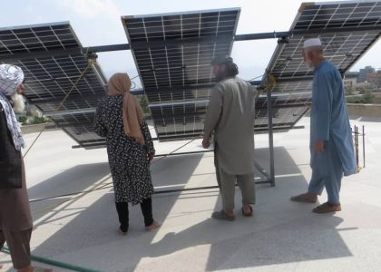 Installation of a solar system on the roof of the Kabul center